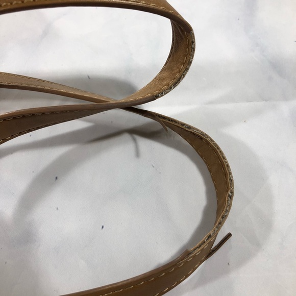 Marc Fisher White Brown Yellow Striped Tote Bag - Picture 7 of 8